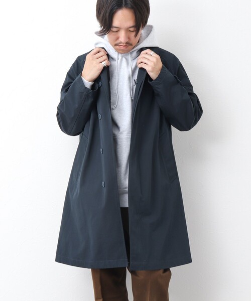 TAION（タイオン） ステンカラーコート S ネイビー メンズ : ZOZOTOWN