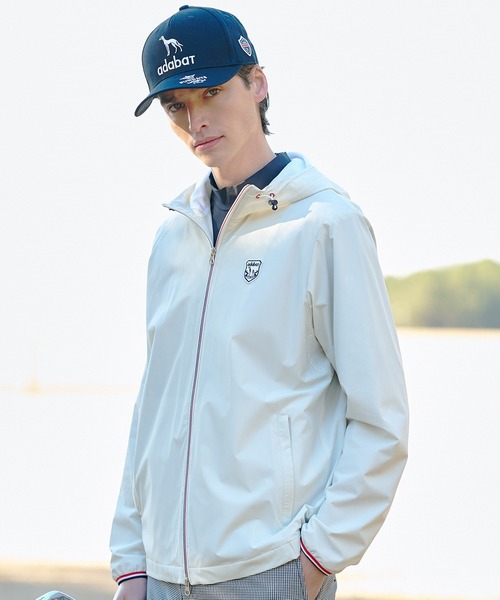 ブルゾン アウター 「ADABAT NAVY」撥水ナイロンジップフーディ メンズ