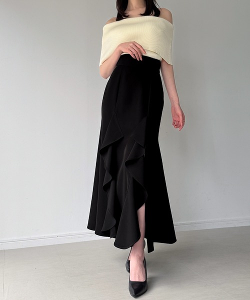 レディース服　まとめ売り　9点　トップス　ロングスカート　神シルエット入り♡ JUNOAH（ジュノア） スカート ハイウエストスリットフリルマーメイド