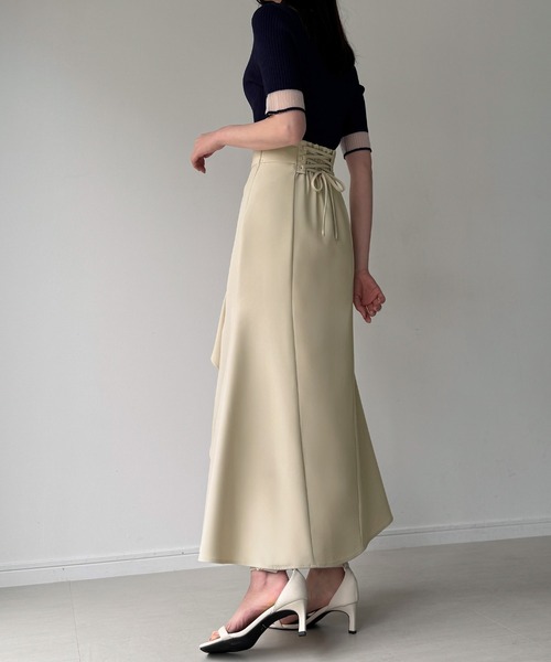 JUNOAH（ジュノア） スカート ハイウエストスリットフリルマーメイド