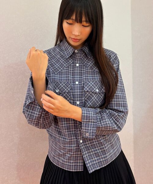 SEQUENZE シャツ WEB限定 / チェック柄 ウエスタン長袖シャツ sqnz