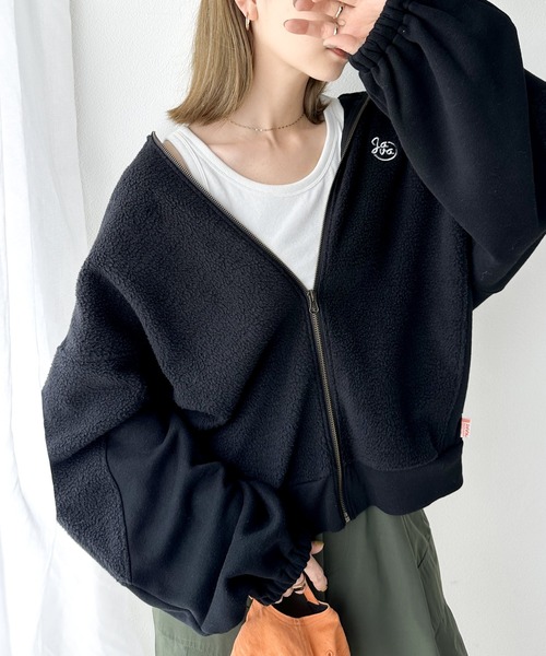 「Java」 ジップアップパーカー X-LARGE ベージュ レディースの画像8