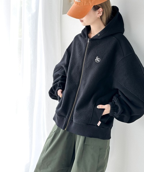 「Java」 ジップアップパーカー X-LARGE ベージュ レディースの画像9