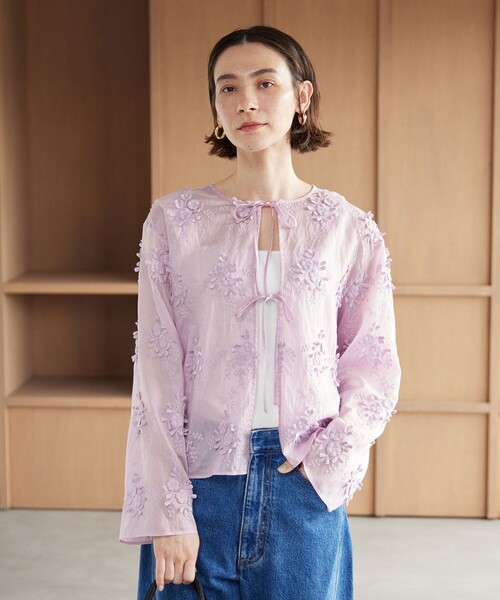 beauty&amp;youth エンブロイダリーカラーブラウス BEAUTY&YOUTH UNITED ARROWS（ビューティーアンドユースユナイテッド