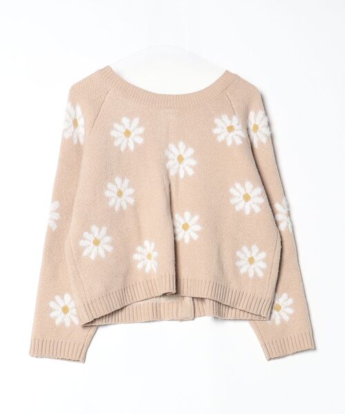 「flower」 ニットカーディガン FREE ベージュ レディース_画像2