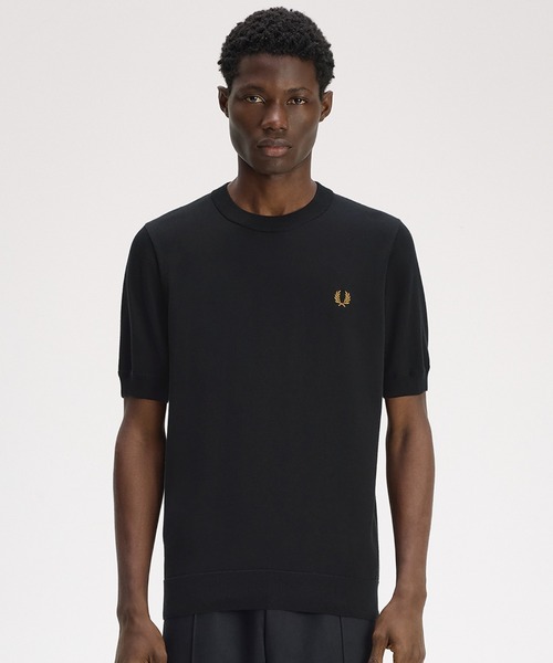 FRED PERRY ニットシャツ 半袖 ベージュ　サイズ10 FRED PERRY（フレッドペリー） サマーニット セーター ニット Cotton