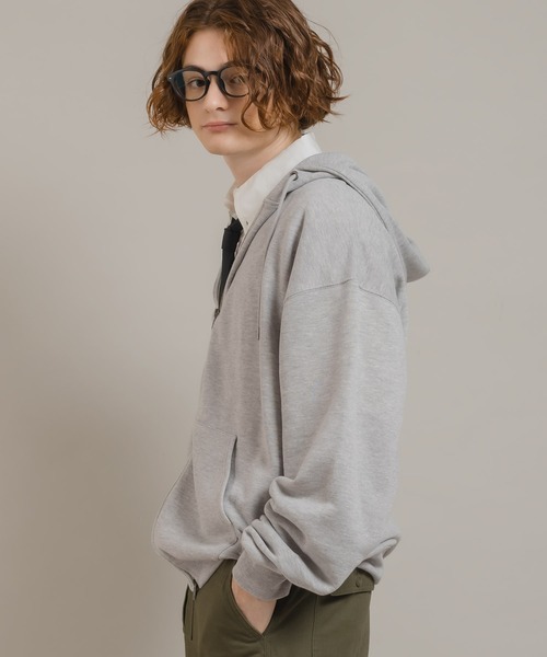 「MUHET」 ジップアップパーカー X-LARGE 杢グレー レディース_画像6