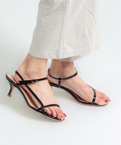 【新品】Fabio Rusconi for ANAYI黒革サンダル FABIO RUSCONI（ファビオルスコーニ） サンダル 「FABIO RUSCONI