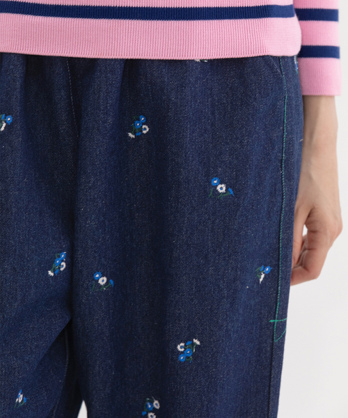 nop de nod(ノップドゥノッド) チノパン フラワー刺繍チノパンツ nop de nod(ノップドゥノッド) チノパン フラワー刺繍チノパンツ