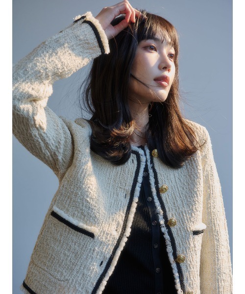 anuans（アニュアンス） カーディガン クラシカルノーカラーニット