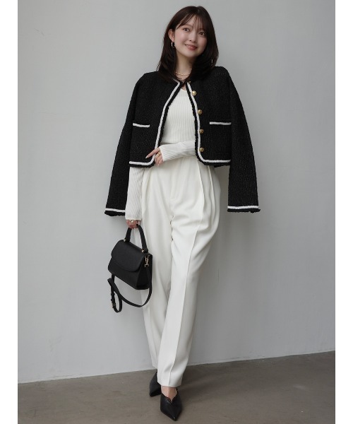 anuans（アニュアンス） カーディガン クラシカルノーカラーニット