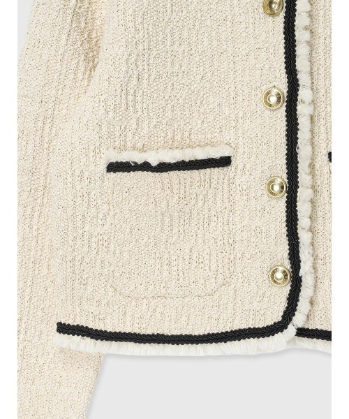 anuans（アニュアンス） カーディガン クラシカルノーカラーニット