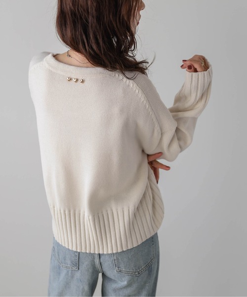 「SUGAR BISKET」 「La-gemme」長袖ニット フリー アイボリー レディース_画像3