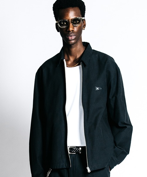 ブルゾン アウター CR MUSTANG EMBROIDERY ZIP BLOUSON _ BACK SATIN メンズ