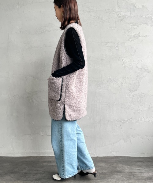 「JEANS FACTORY Clothes」 ベスト F アイボリー レディース_画像2