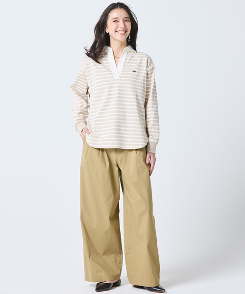 LACOSTE（ラコステ） ポロシャツ ポロ スキッパーネック ボーダー