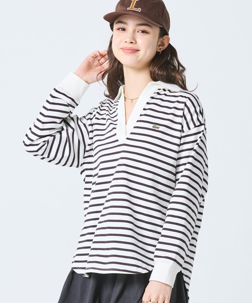 LACOSTE（ラコステ） ポロシャツ ポロ スキッパーネック ボーダー