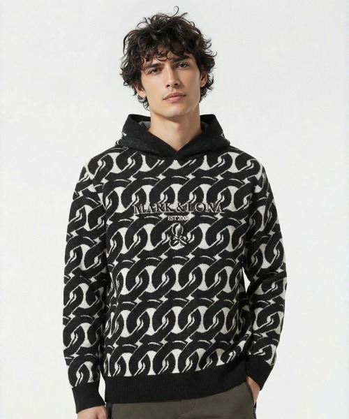 MARK&LONA（マークアンドロナ） パーカー Noah Jacquard Knit Hoodie