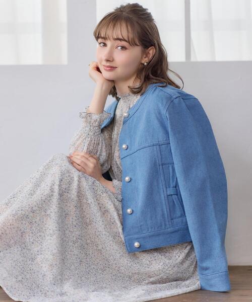 グッチ シェリーライン デニムジャケット Gジャン メタルボタン ブルー 40 Couture Brooch（クチュール ブローチ） デニムジャケット gジャン