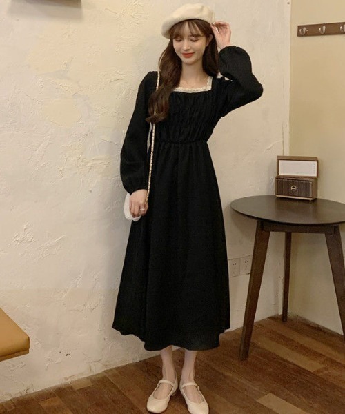 「Sibra」 長袖ワンピース M アイボリー レディース_画像6