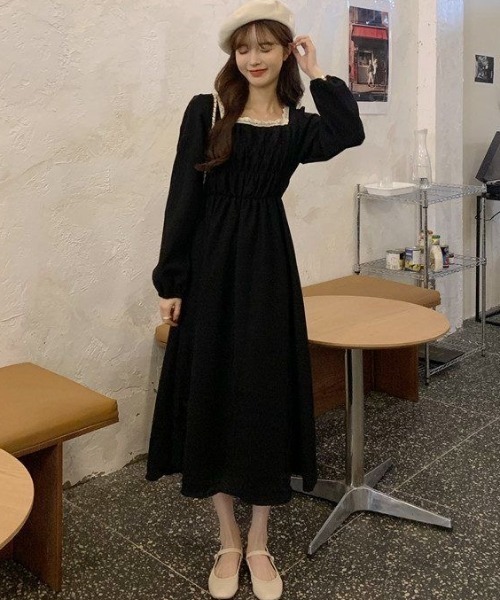 「Sibra」 長袖ワンピース M アイボリー レディース_画像9