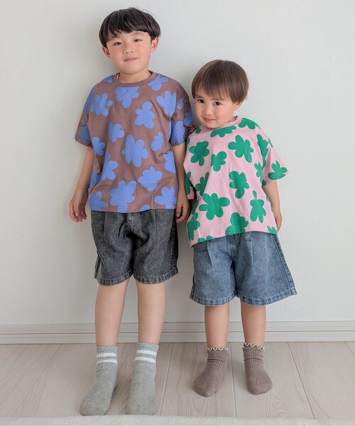 BREEZE（ブリーズ） tシャツ 「リンク/WEB限定」レトロ総柄半袖Tシャツ