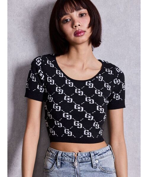 GYDA（ジェイダ） tシャツ GG jacquardラメニットトップス レディース
