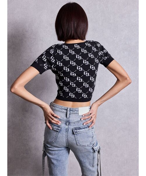 GYDA（ジェイダ） tシャツ 半袖 GG jacquardラメニットトップス
