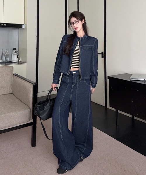 Aelina セットアップ デニムセットアップ レディース : ZOZOTOWN Yahoo