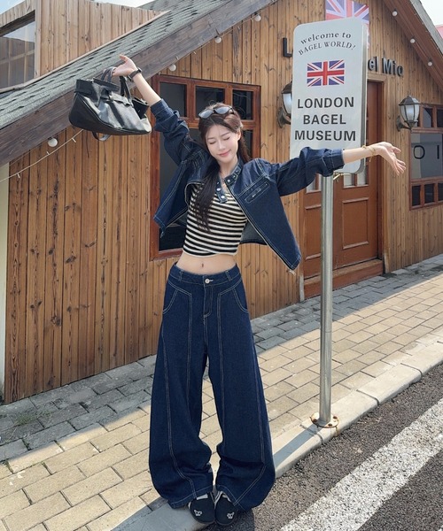 Aelina セットアップ デニムセットアップ レディース : ZOZOTOWN Yahoo