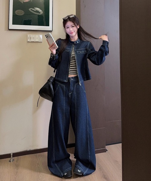 Aelina セットアップ デニムセットアップ レディース : ZOZOTOWN Yahoo