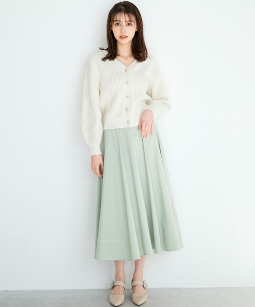 「MISCH MASCH」 ニットカーディガン フリ- グレー レディース_画像3