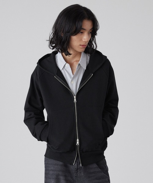 「LUENNA」 ジップアップパーカー M グレー メンズ_画像5