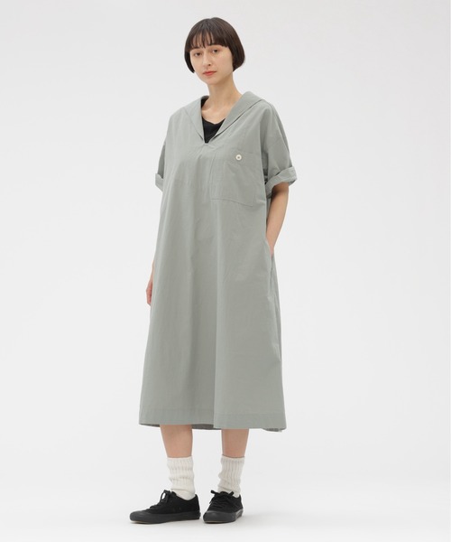 MHL. 美品 シャツ 半袖ワンピース コットン 大きい mhlワンピース（袖 