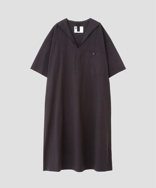 MHL. 美品 シャツ 半袖ワンピース コットン 大きい mhlワンピース（袖