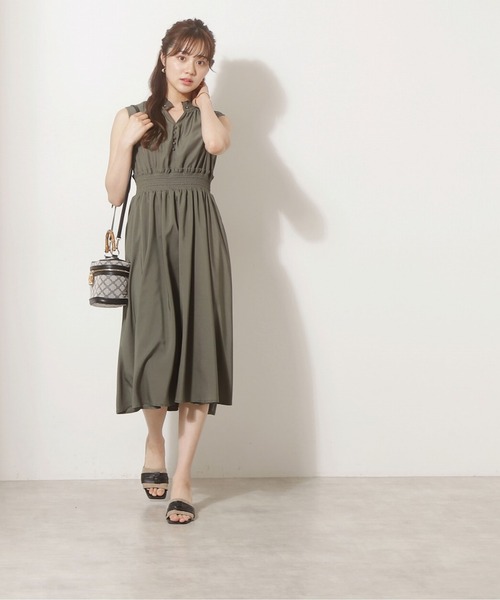 「PROPORTION BODY DRESSING」 ノースリーブワンピース MEDIUM グリーン レディース_画像6