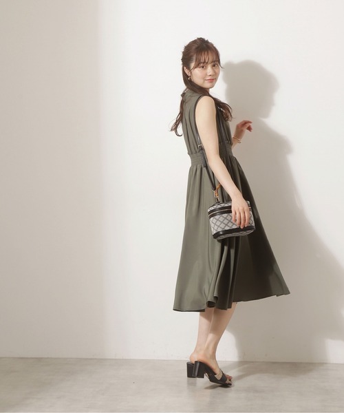「PROPORTION BODY DRESSING」 ノースリーブワンピース MEDIUM グリーン レディース_画像7