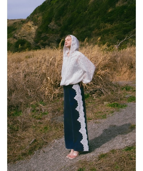 ジーンズ デニム デニムパンツ Side Lace Wide Denim｜サイドレースワイドデニムパンツ レディースの画像