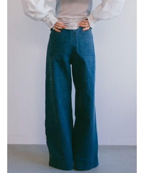 ジーンズ デニム デニムパンツ Side Lace Wide Denim｜サイドレースワイドデニムパンツ レディースの画像