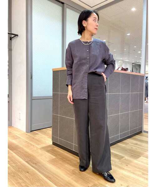 「human woman」 長袖ブラウス MEDIUM カーキ レディース_画像5