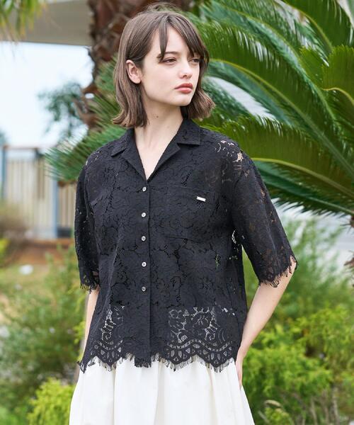 未使用タグ付きDRESSTERIOR 五分袖 Vネック ブラウス ブラック 