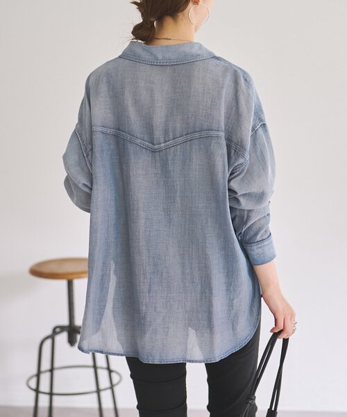 BEARDSLEY（ビアズリー） ブラウス シャツ ショートシフォンデニム