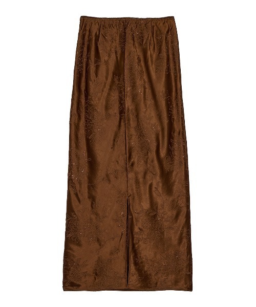 Ameri（アメリ） ロング スカート SEQUIN EMBROIDERY SATIN SKIRT
