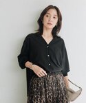 ブラウス シャツ Vネックドロストシャツ(秋服...の詳細画像2