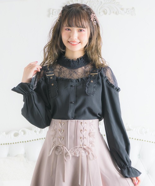 ROJITA ロジータ オフショルブラウス フリル　新品未使用 春 夏 ロジータ ROJITA ダブルブローチ袖フリルブラウス （パープル