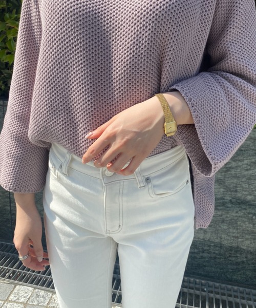 anuans（アニュアンス） パンツ デニム ジーンズ セミフレアカットオフ