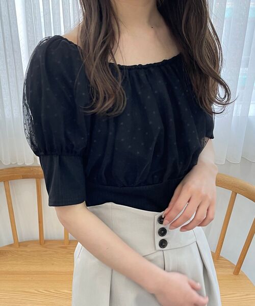 Tシャツ Tシャツ チュールレイヤードトップス2 970円 新しい Tシャツ Tシャツ チュールレイヤードトップス2 970円 新しい
