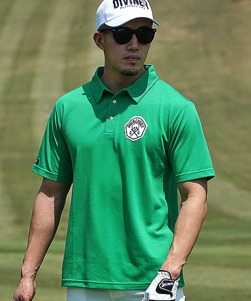Liv golf mens ポロシャツ　国内未発売商品 new balance golf - サブティルロゴデザイン ポロシャツ