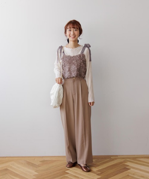 flower tシャツ プリーツシアートップ レディース : ZOZOTOWN Yahoo!店 