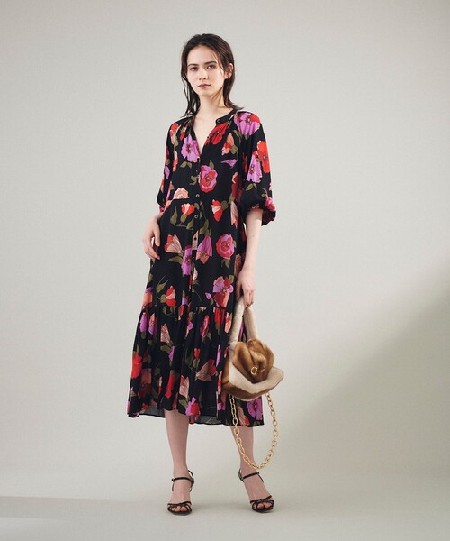 GRACE CLASS ワンピース フラワージョーゼットドレス : ZOZOTOWN Yahoo